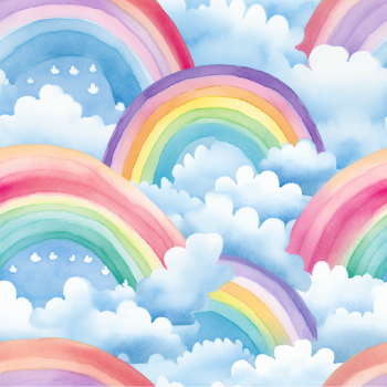 VB Little Unicorn Girls in Love Watercolor Rainbows